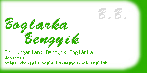 boglarka bengyik business card